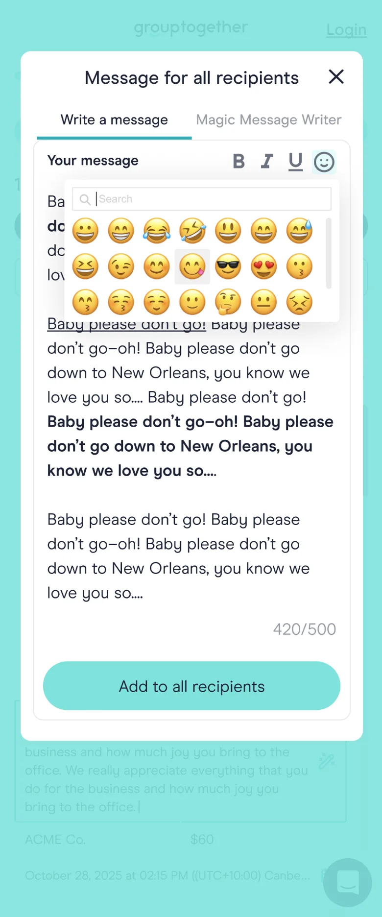 GroupTogether message