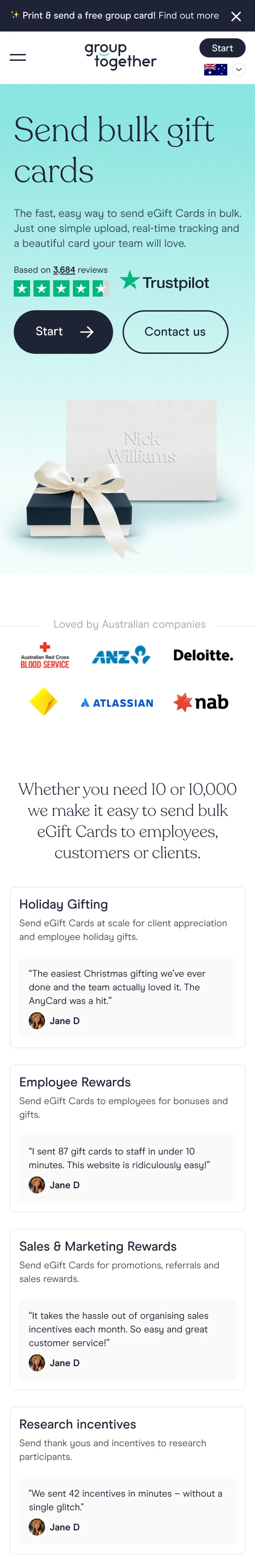 GroupTogether bulk screen on mobile