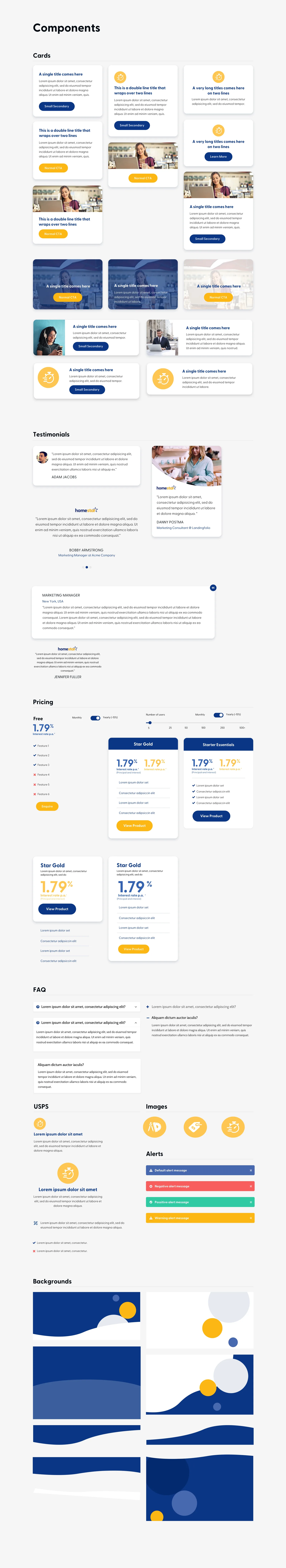Homestar Finance components screen