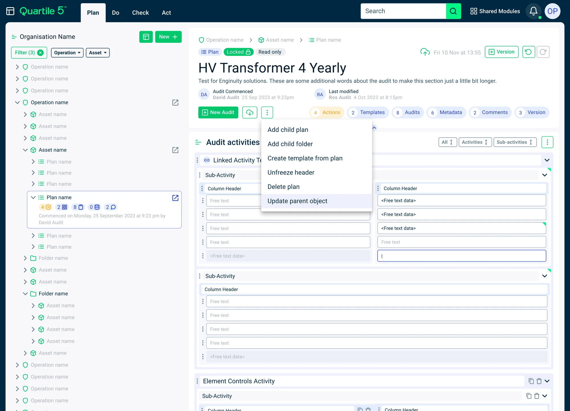 Quartile 5 canvas screen